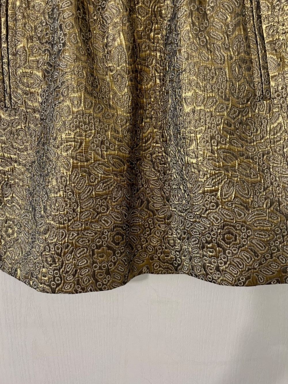 Skirt LOFT Gold Brocade Metallic Mini Glam Rocker - Picture 4 of 9